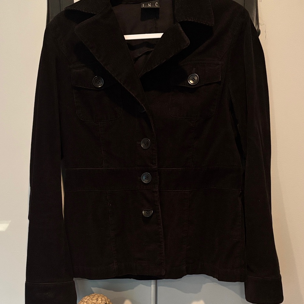 INC International Concepts Women's Dark Corduroy Blazer